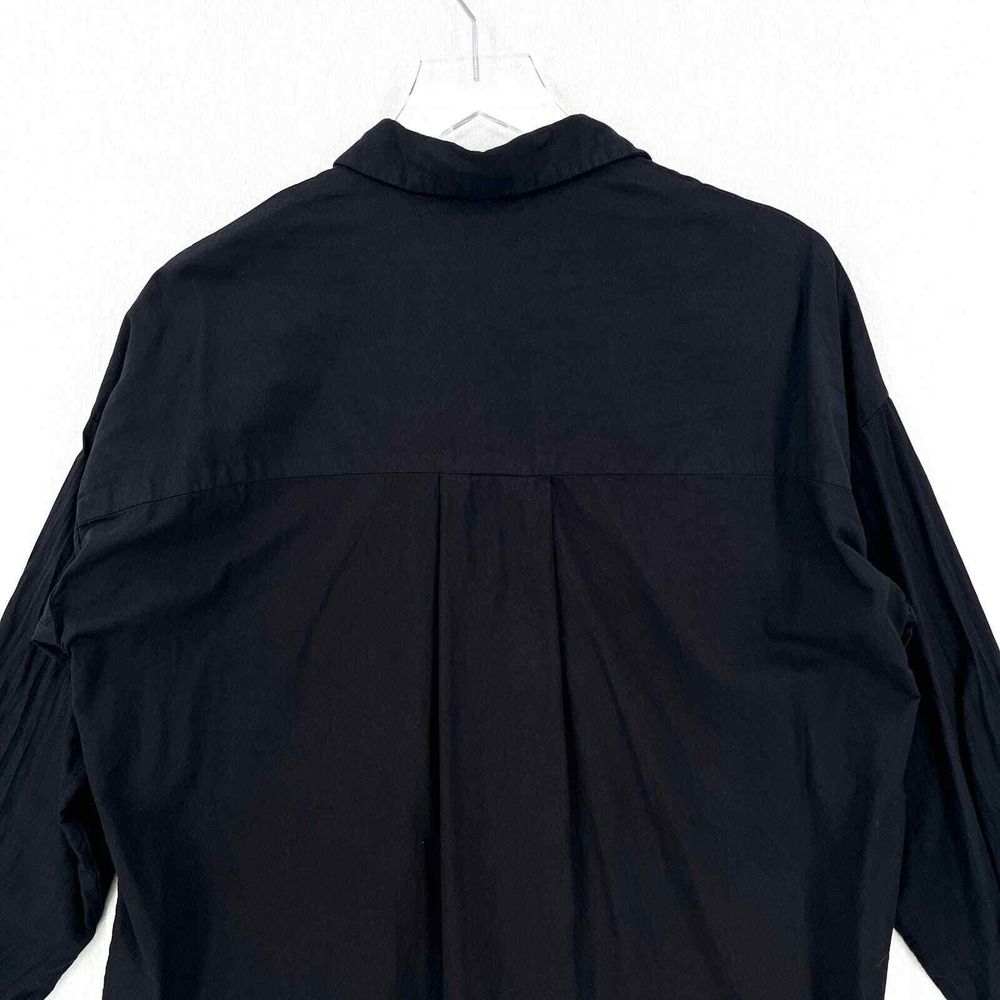 Felicite Shirt Dress Women 2 Black Button Up Long Sleeve Cotton Tunic - Picture 5 of 15